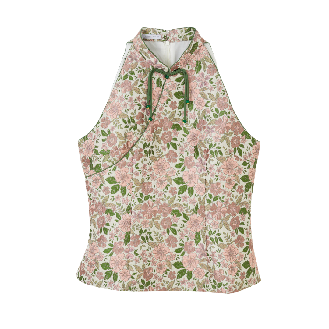 Floral Sleeveless Brocade Top