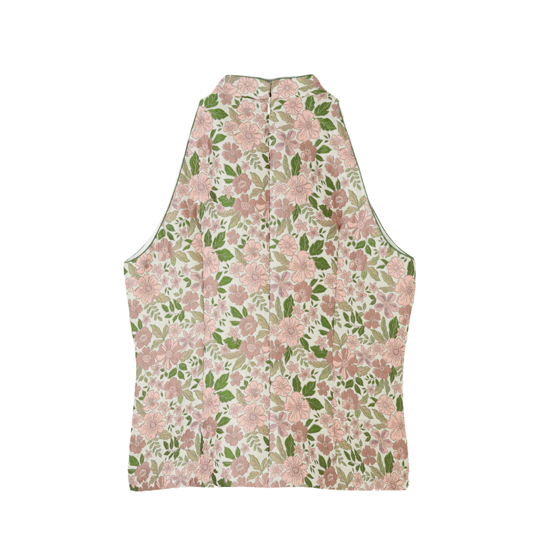 Floral Sleeveless Brocade Top