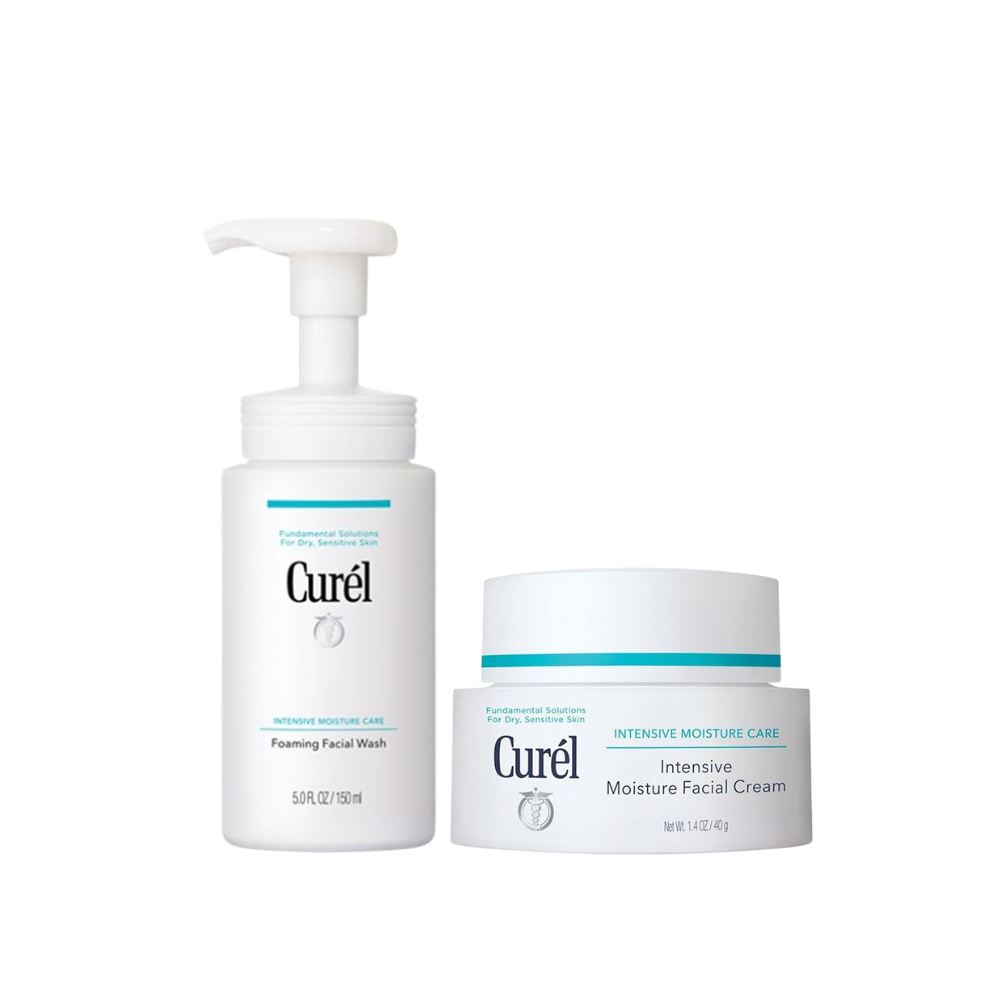 Curél Long-lasting Hydration Set: Foaming Facial Wash 150ml + Moisture Facial Cream 40g