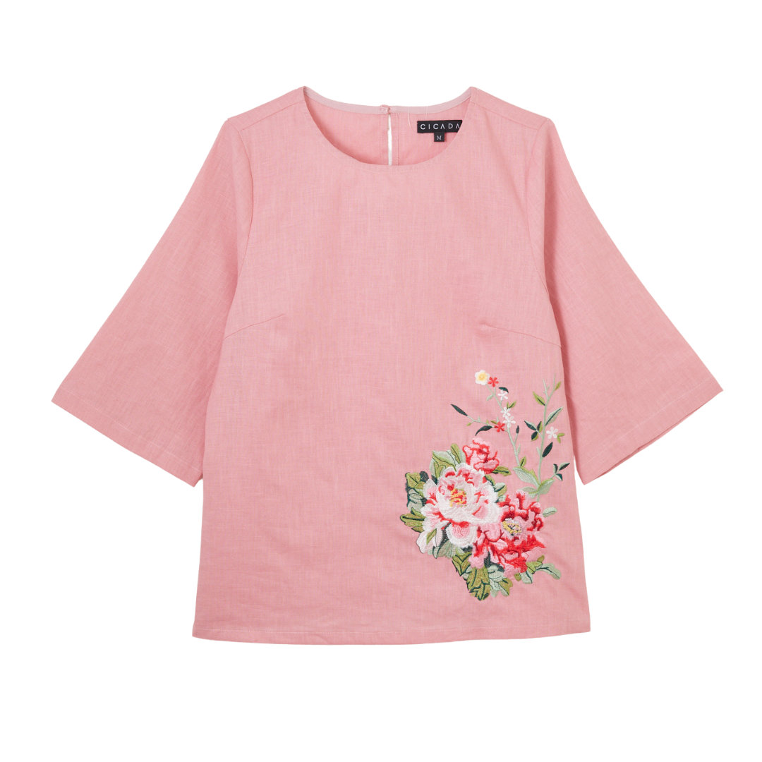 Long Sleeve Blossom Shirt (Pink)