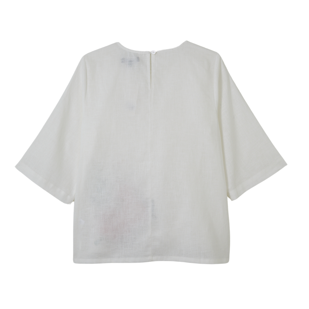 Long Sleeve Blossom Shirt (White)