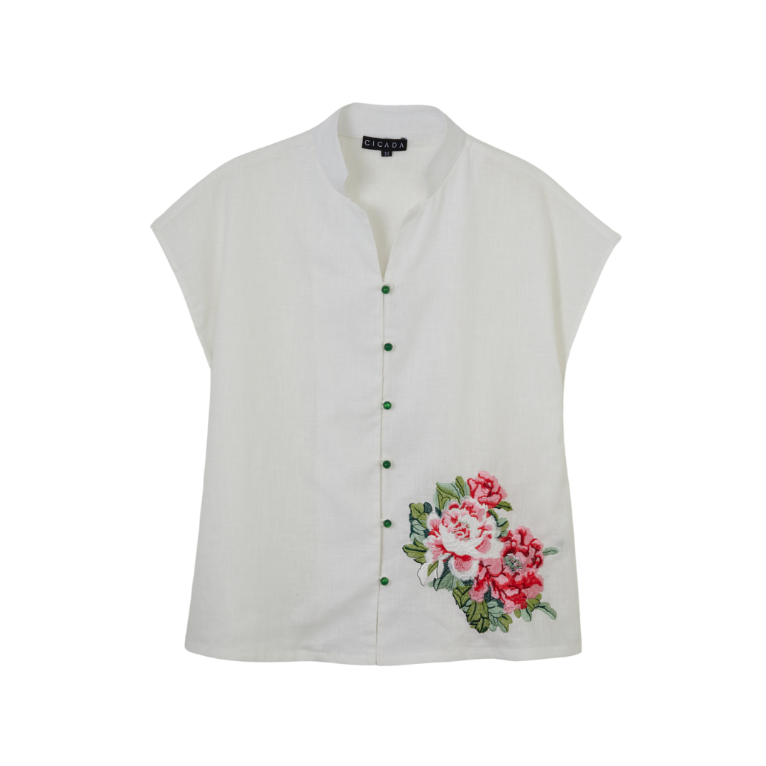 Short Sleeve Button Shirt (White)