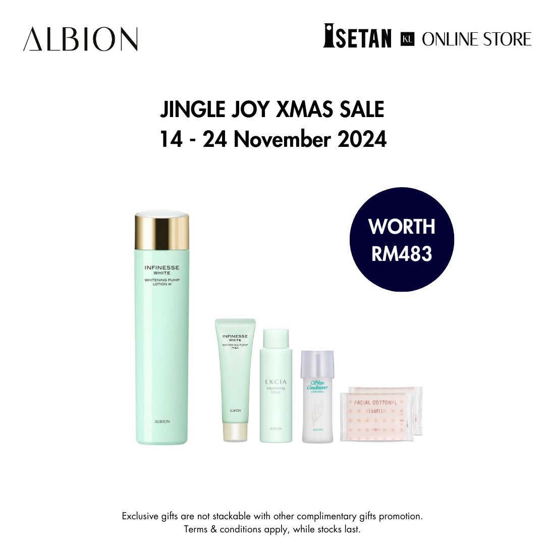 JINGLE :  INFINESSE WHITE Whitening Pump Lotion W 200ml, Gifts worth RM178