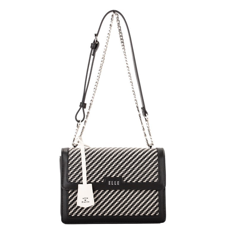 ELLE Jane Satchel Bag (Black / White) | Isetan KL Online Store