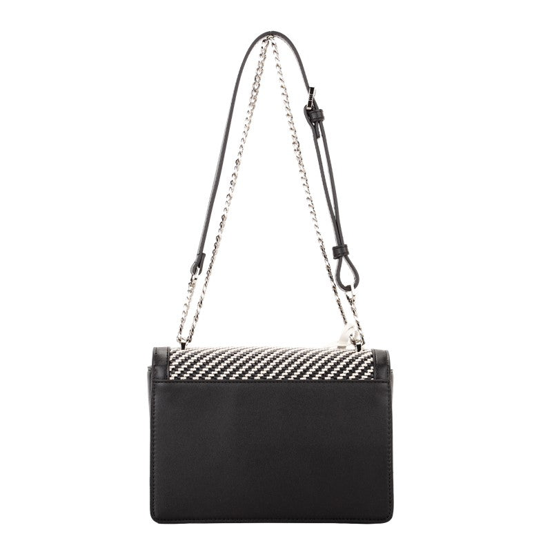 ELLE Jane Satchel Bag (Black / White) | Isetan KL Online Store