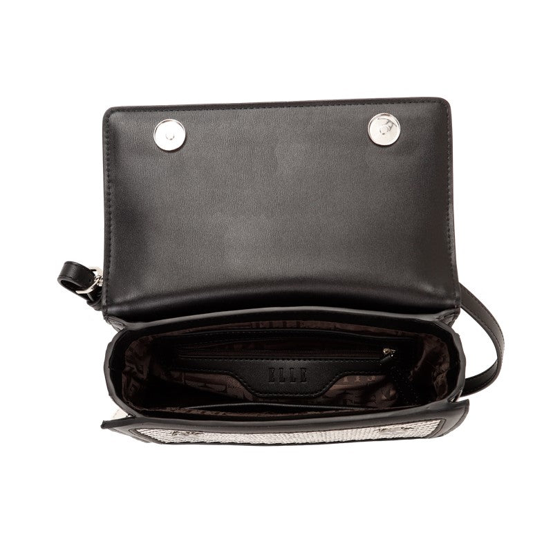 ELLE Jane Satchel Bag (Black / White) | Isetan KL Online Store