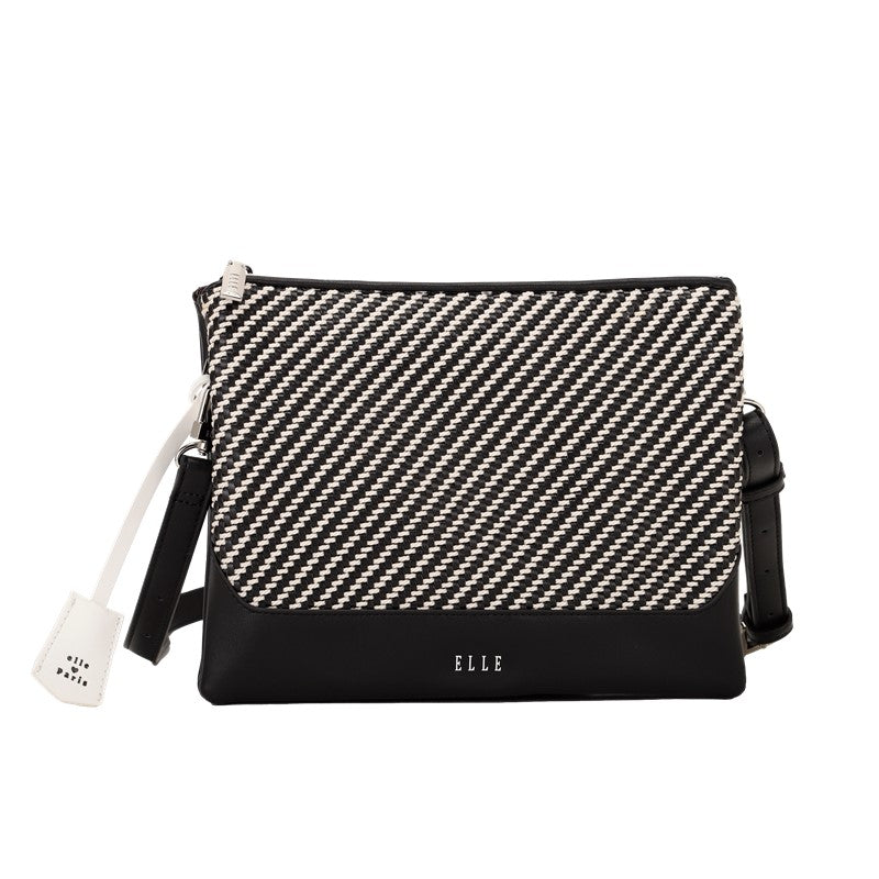 ELLE Jane Sling Bag (Black / White) | Isetan KL Online Store