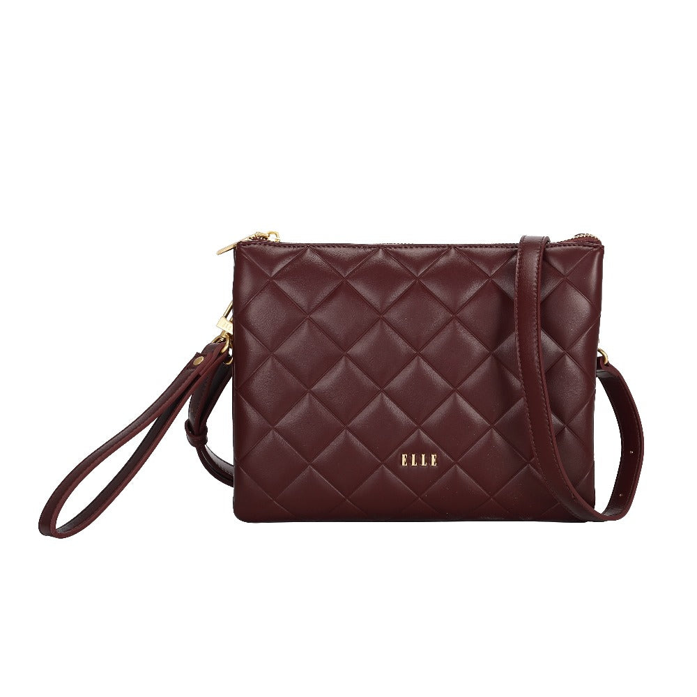 ELLE Joelle sling Bag (Maroon) | Isetan KL Online Store