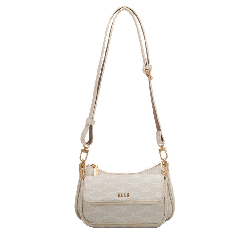 ELLE Lucita Sling Bag (Beige / Navy) | Isetan KL Online Store