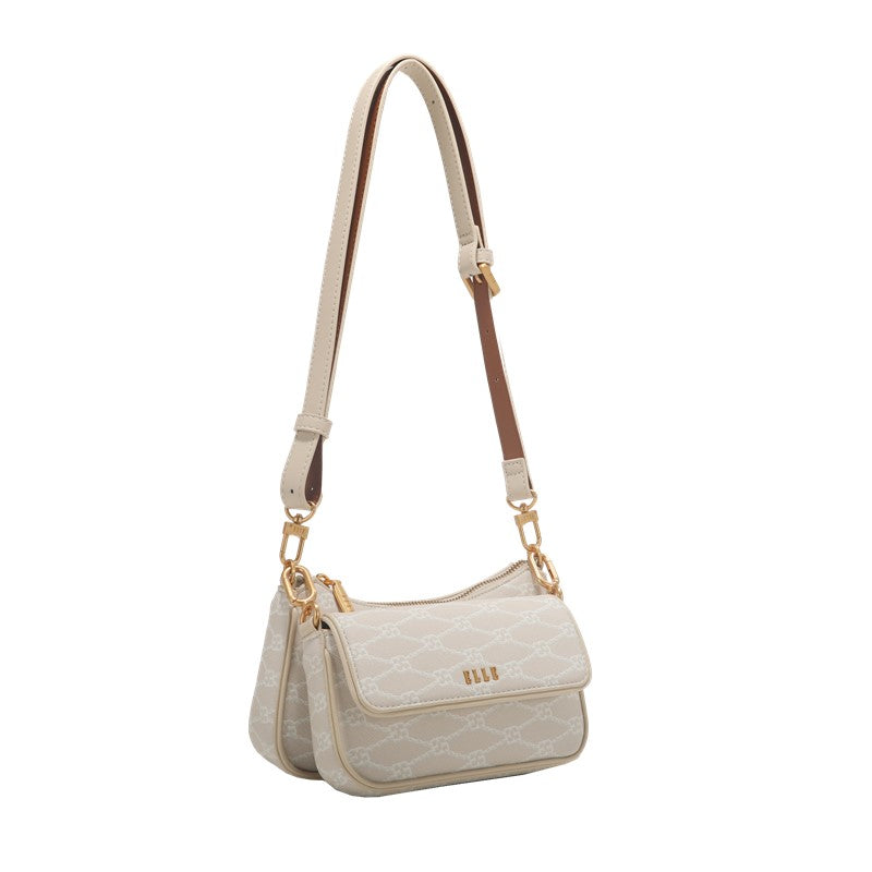 ELLE Lucita Sling Bag (Beige / Navy) | Isetan KL Online Store