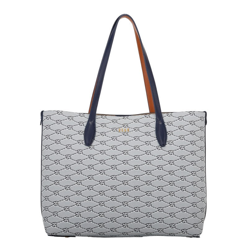 ELLE Lucita Tote Bag (Beige / Navy) | Isetan KL Online Store