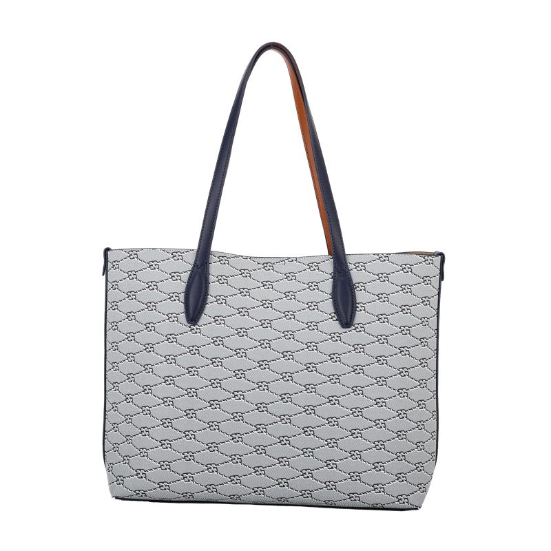 ELLE Lucita Tote Bag (Beige / Navy) | Isetan KL Online Store