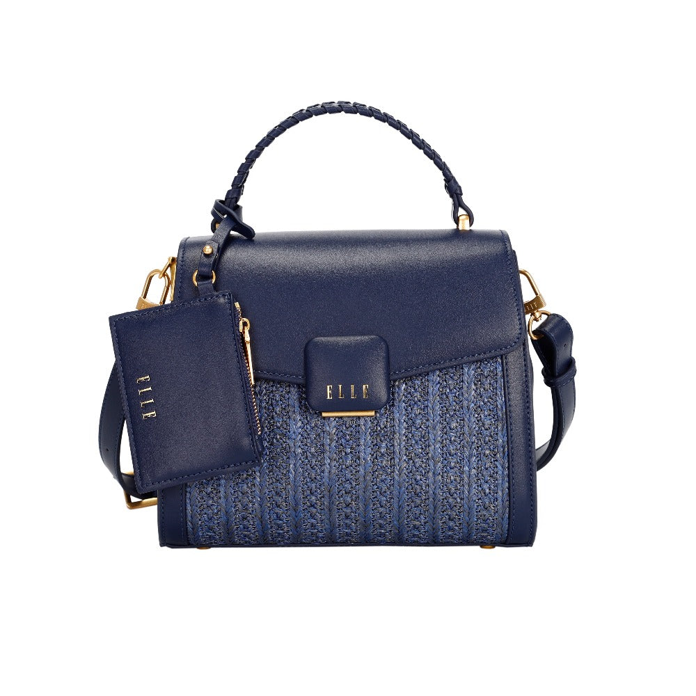 ELLE Zia Satchel Bag (Navy) | Isetan KL Online Store