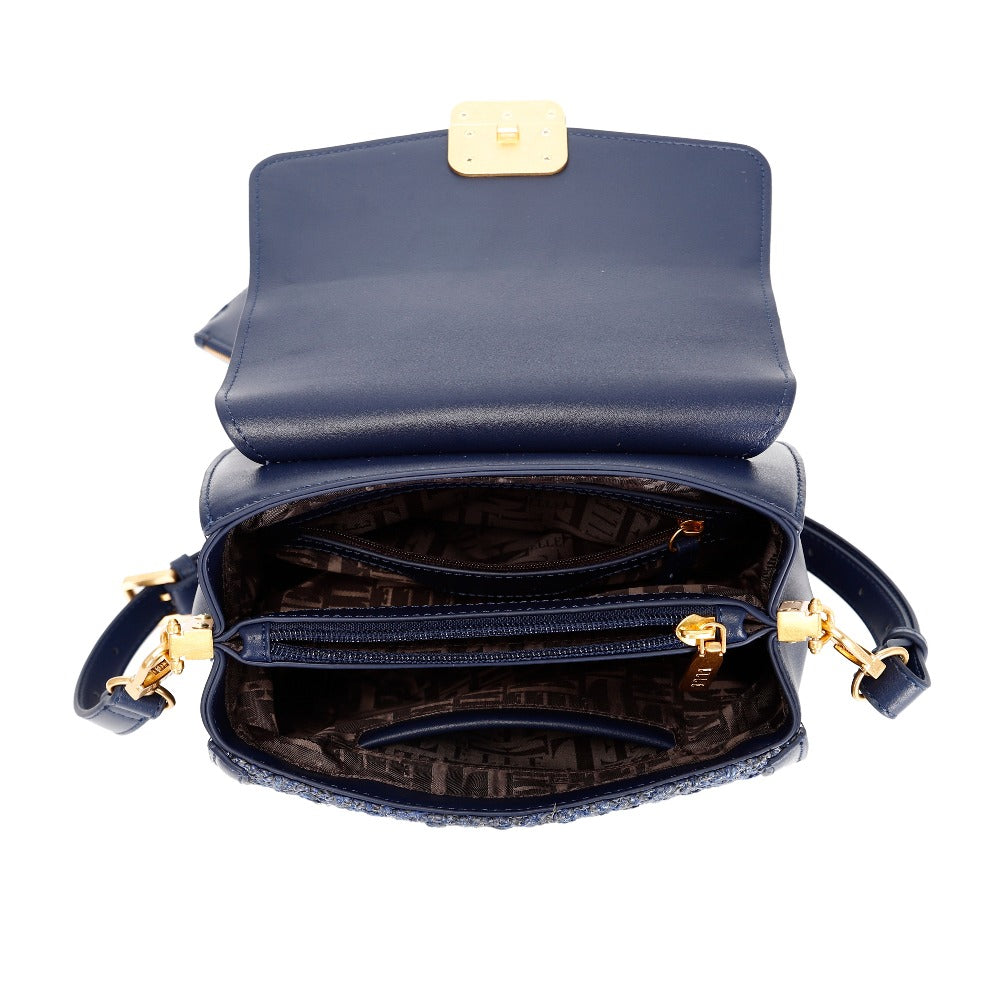 ELLE Zia Satchel Bag (Navy) | Isetan KL Online Store