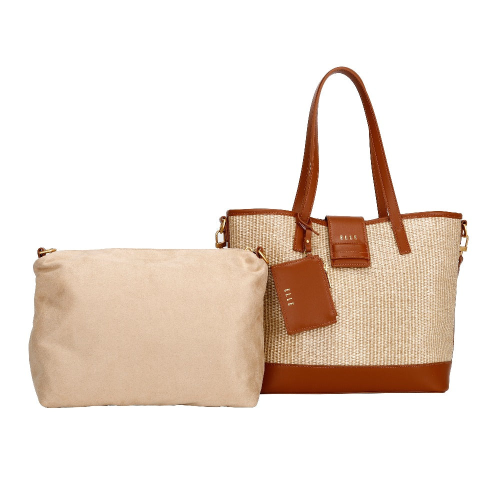 ELLE Zia Tote Bag (Cognac) | Isetan KL Online Store