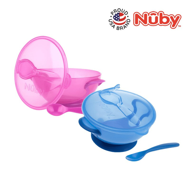 NUBY NB5487 Nuby Garden Fresh Suction Bowl w/Spoon and Lid Assorted | Isetan KL Online Store