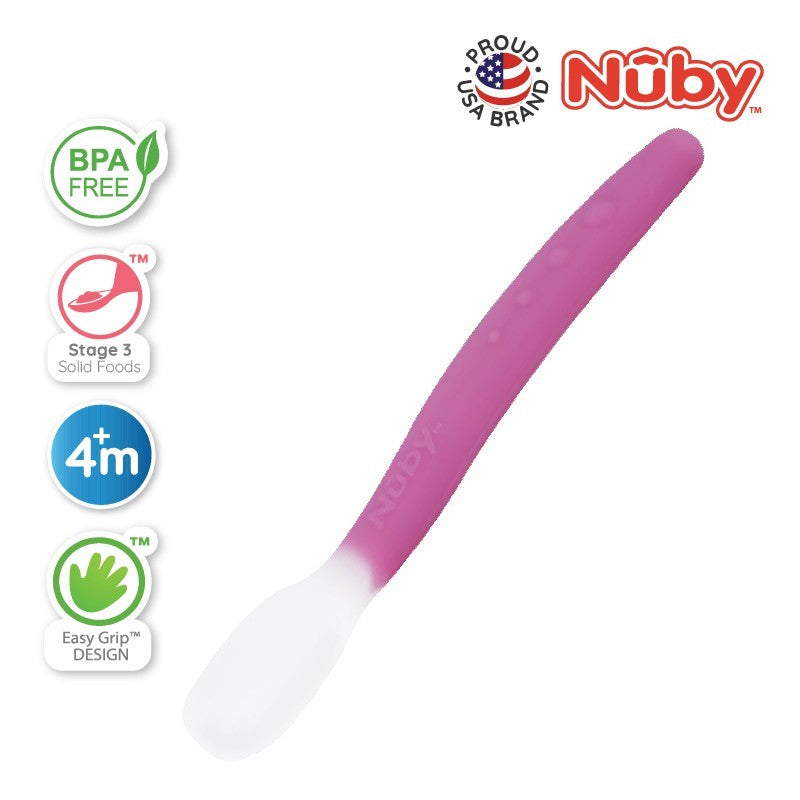 NUBY NB5560 Nuby Garden Fresh Silicone Spoon with Hygenic Case Assorted (1pc) | Isetan KL Online Store