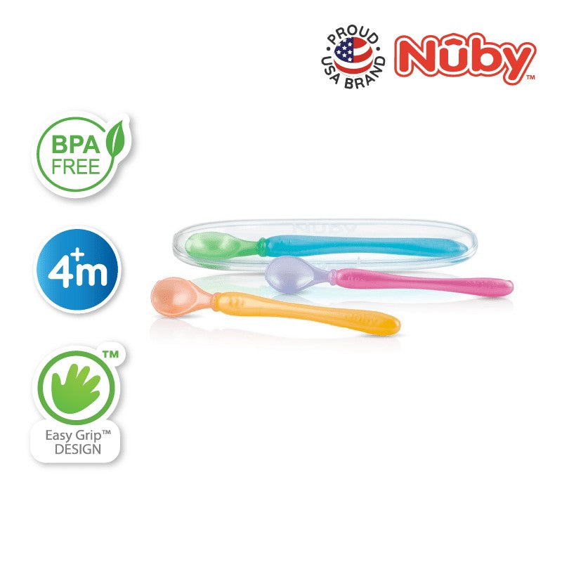 NUBY NB5341 Nuby Easy Go PP Spoons And Travel Case (3pcs) | Isetan KL Online Store