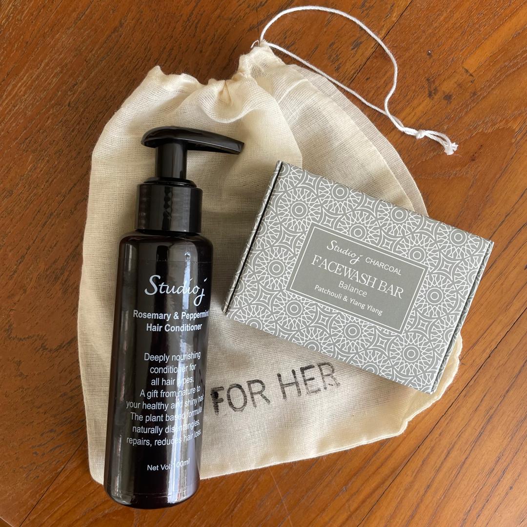 STUDIO J For Her: Charcoal Facewash Bar + Hair Conditioner | Isetan KL Online Store