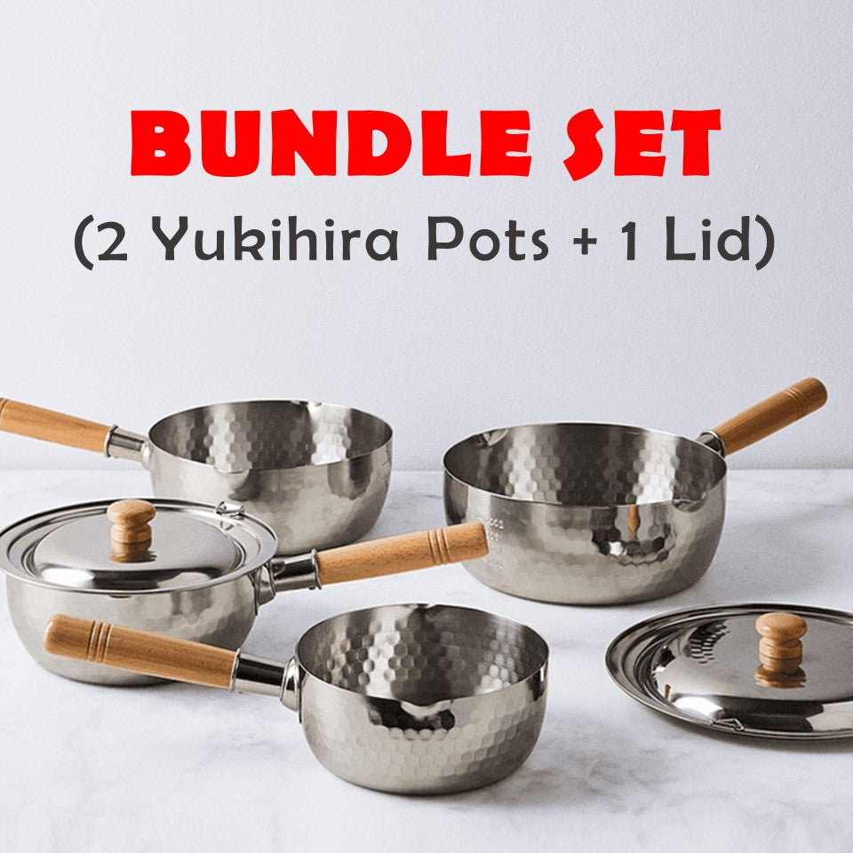 2 Yukihira Pot + 1 Yukihira-Pot Lid (14cm - 16cm)