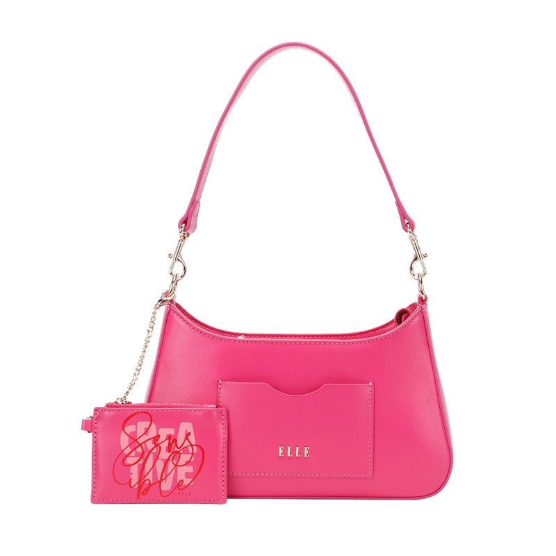 ELLE Color Therapy Shoulder Bag (Fuschia Pink) | Isetan KL Online Store