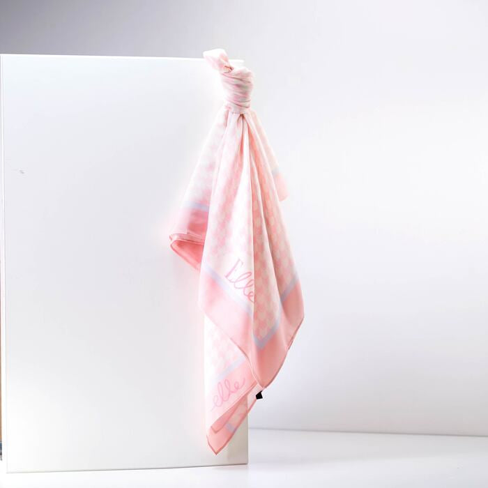 ELLE Hidden Elle Square Scarf (Crystal Pink) | Isetan KL Online Store