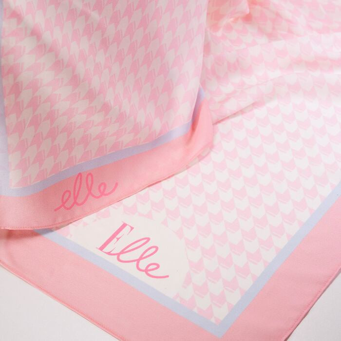 ELLE Hidden Elle Square Scarf (Crystal Pink) | Isetan KL Online Store