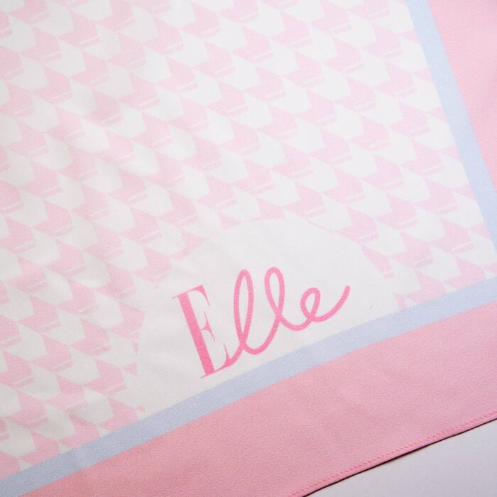 ELLE Hidden Elle Square Scarf (Crystal Pink) | Isetan KL Online Store