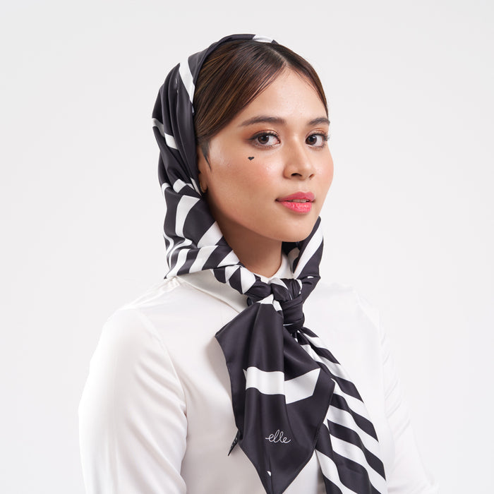 ELLE Large Scal-Square Scarf (Moonless night) | Isetan KL Online Store