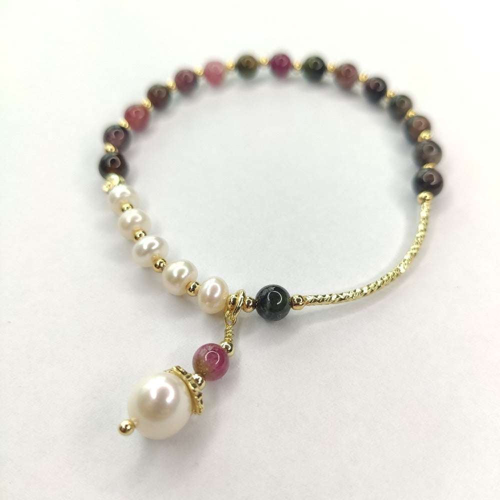 ER BY ERVY Natural Crystal Tourmaline & Fresh Water Pearl Bracelet | Isetan KL Online Store