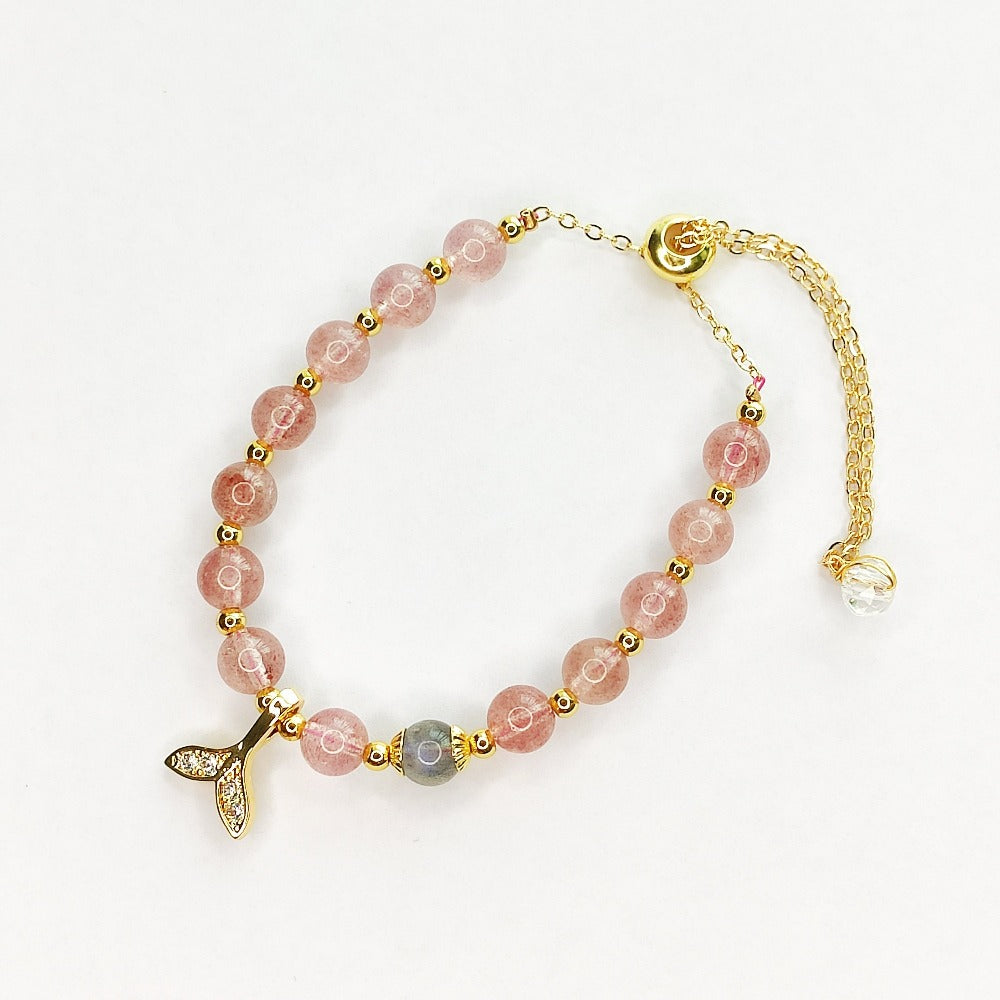 ER BY ERVY Natural Strawberry Quartz & Labradorite Crystal Bracelet | Isetan KL Online Store