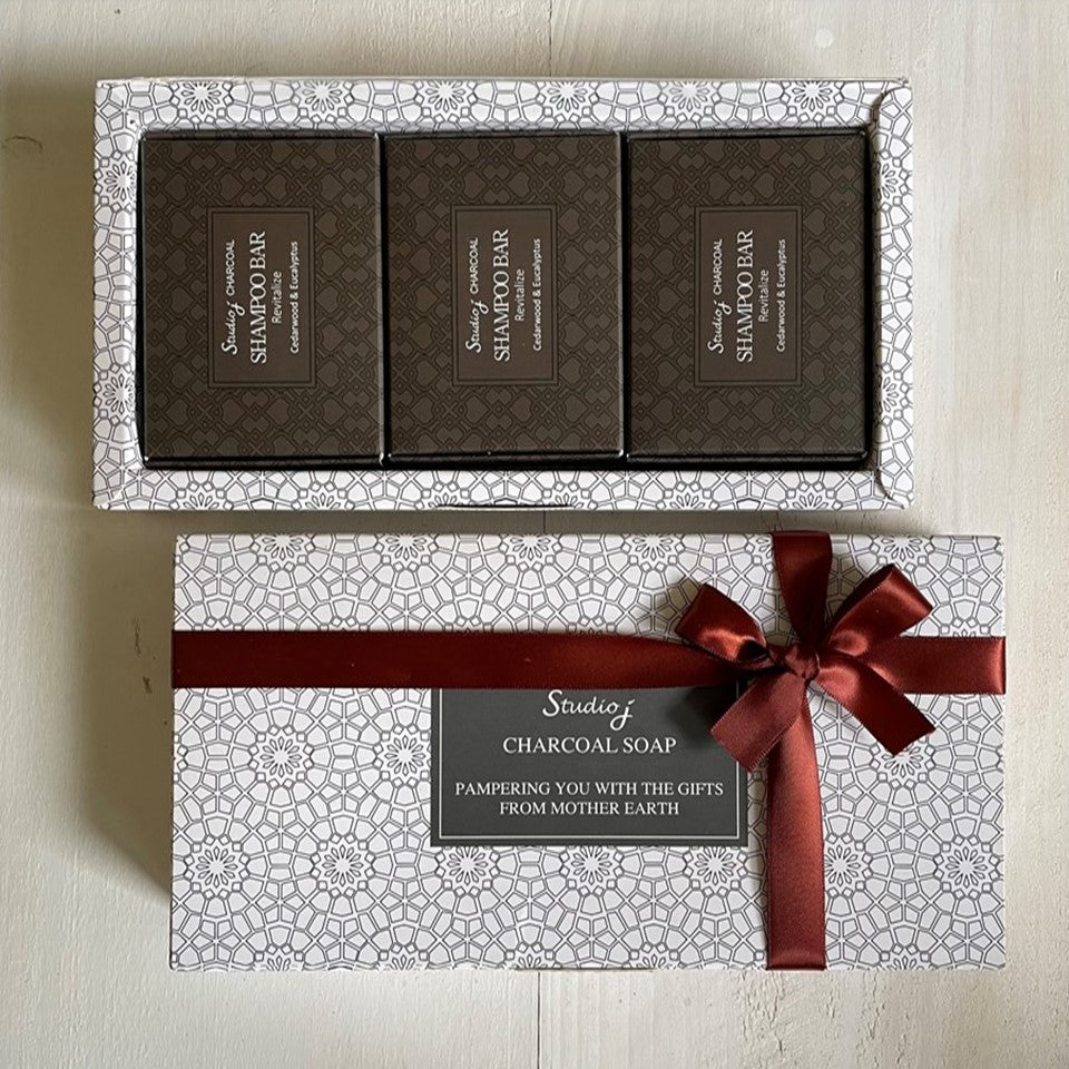 STUDIO J Gift Box : Charcoal Shampoo Bar (Revitalize) x 3 | Isetan KL Online Store